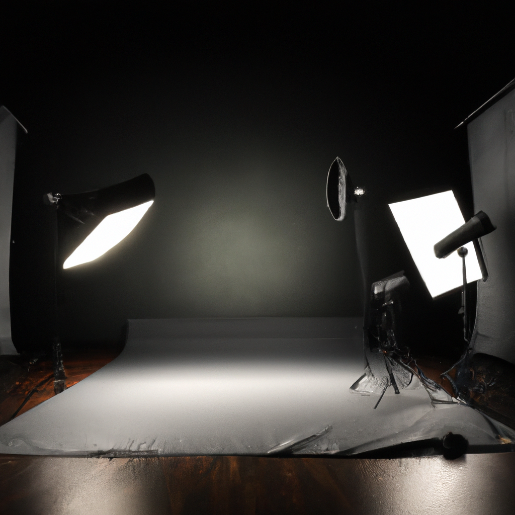 Minimalist studio interior in Toronto with seamless backdrop and softbox lighting